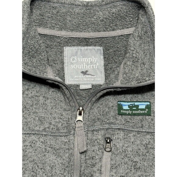 Simply Southern Women’s Small Full Zip Vest 3 Zip Pockets Charcoal Gray‎ - Picture 3 of 12